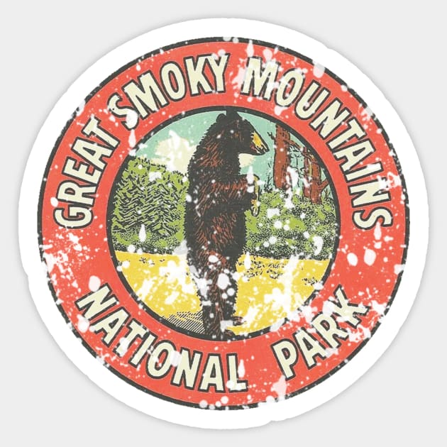 Great Smoky Mountains Vintage Bear Sticker by Hilda74